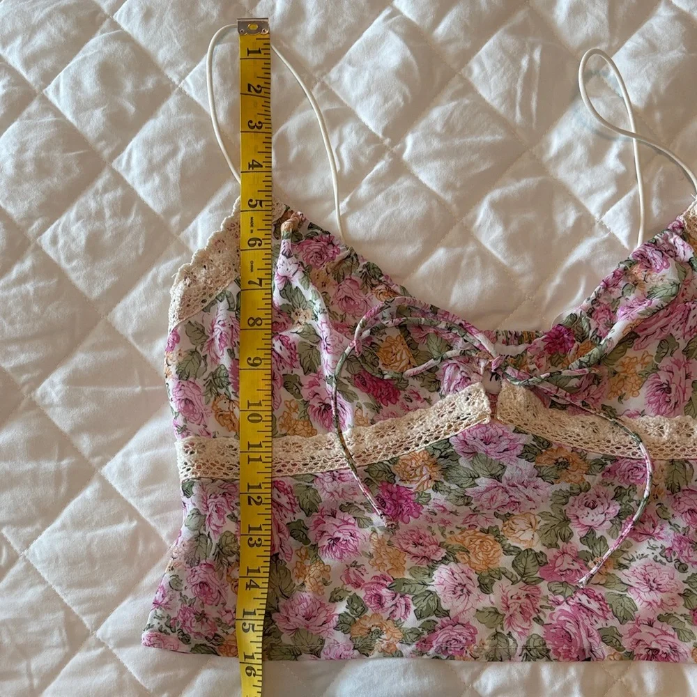 Princess Polly Emilee Top Pink Floral Cami Crop size 10 - Picture 4 of 11
